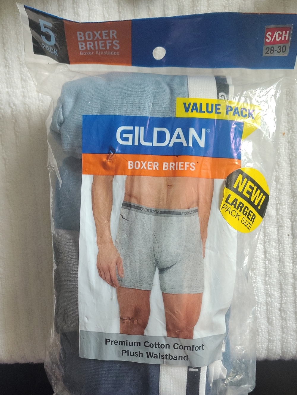 Gildan Men’s Light Gray Boxer Briefs - 5 Pack